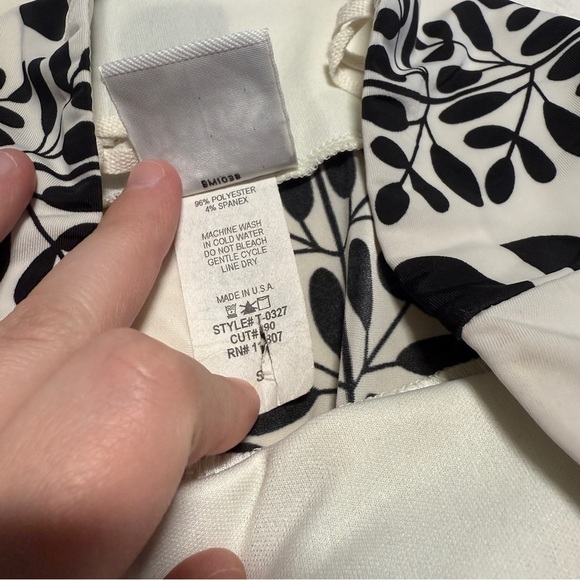 Vintage Y2K B. Moss Black & White Patterned Tie-Back Tube Top – Size Small - Picture 5 of 5